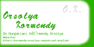orsolya kormendy business card