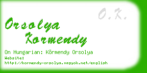 orsolya kormendy business card